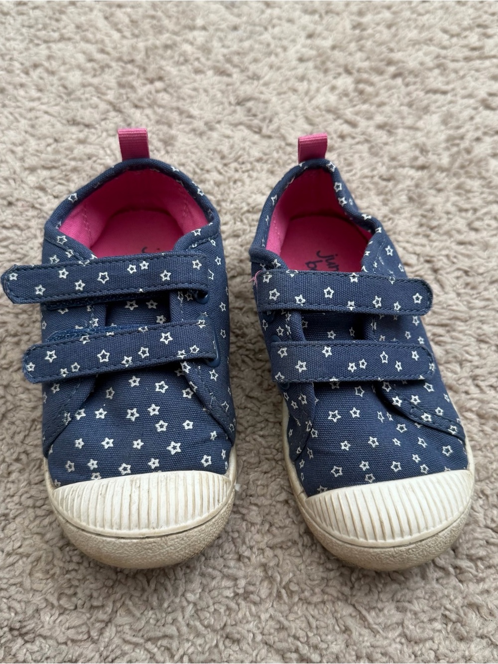 jumping beans Navy Star Canvas Sneakers with Pink Lining